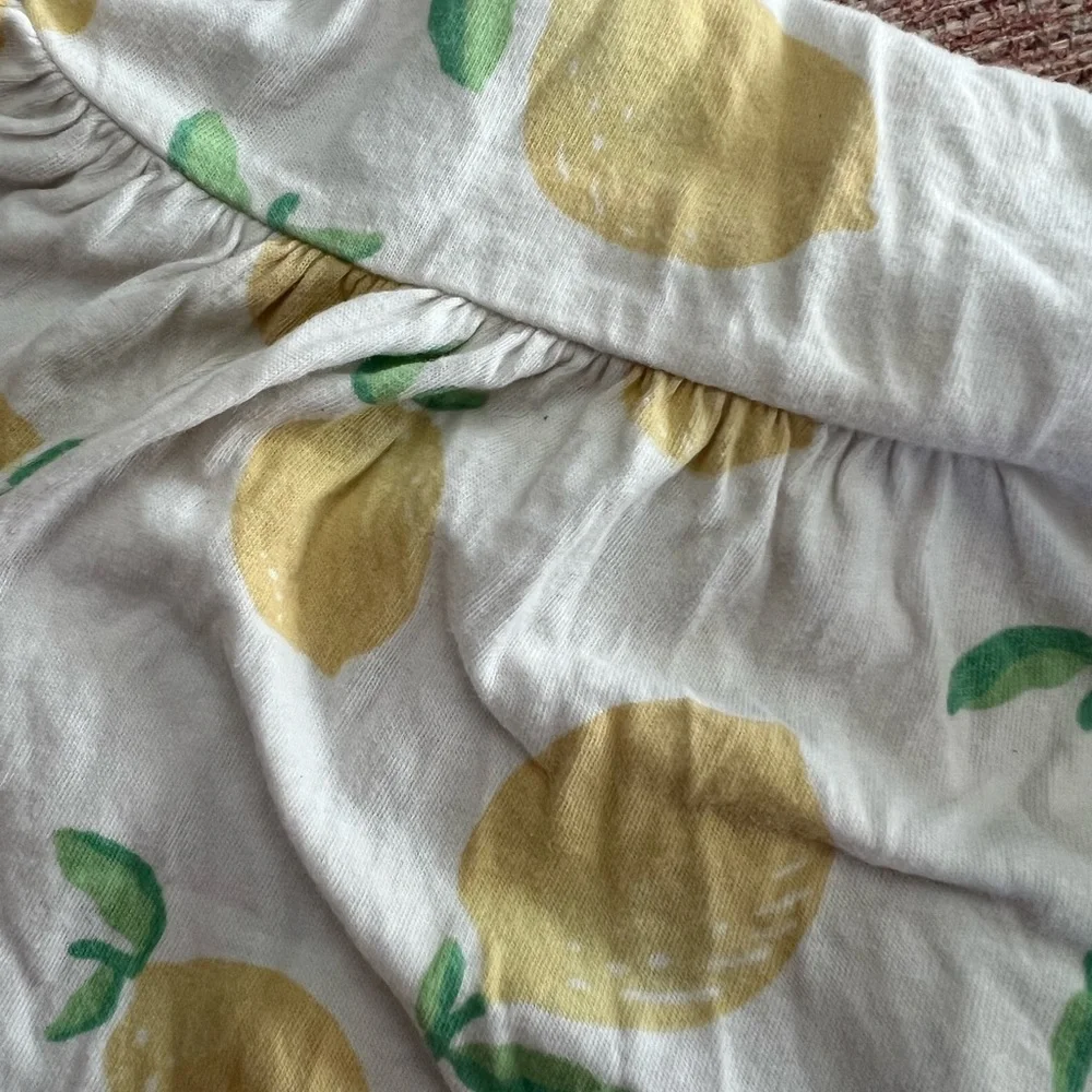 Gap Toddler Girl White Lemon Print Cotton Play Dress Size 3t